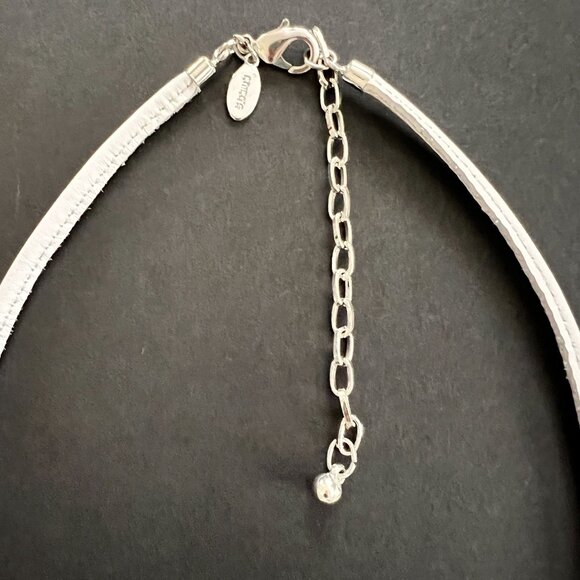 Chico's Abigail Tassel Necklace Mixed Beads Leather Cord Adjustable Chain Lariat - Picture 7 of 14